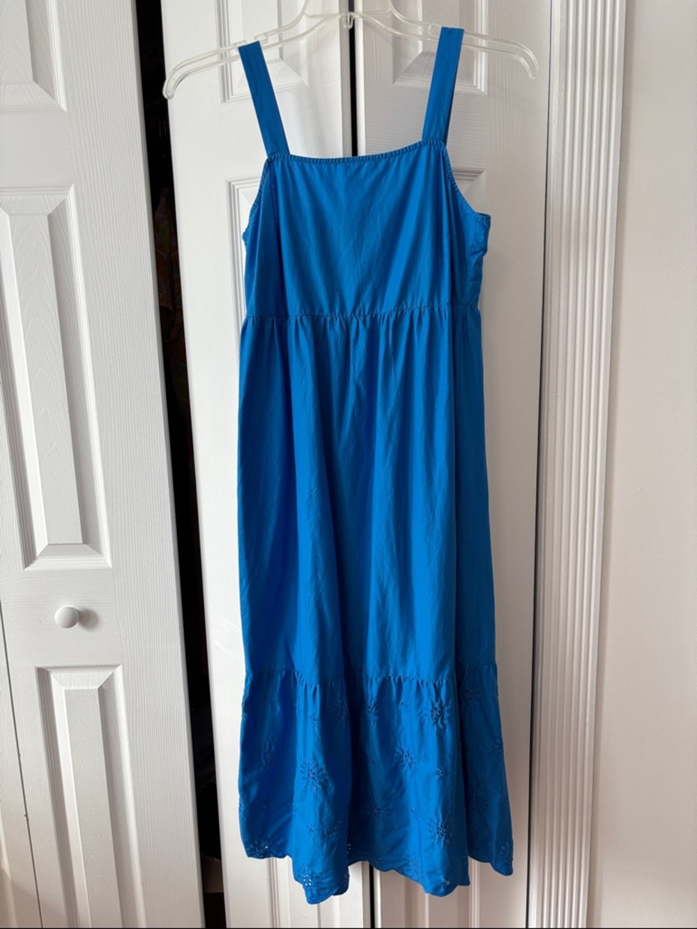 LOFT Bright Blue Tiered Sundress